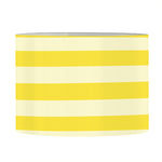 Yellow Striped Pattern Print Drum Lamp Shade