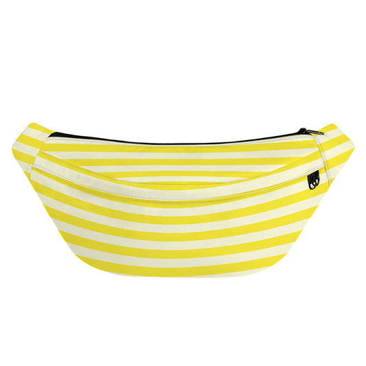 Yellow Striped Pattern Print Fanny Pack