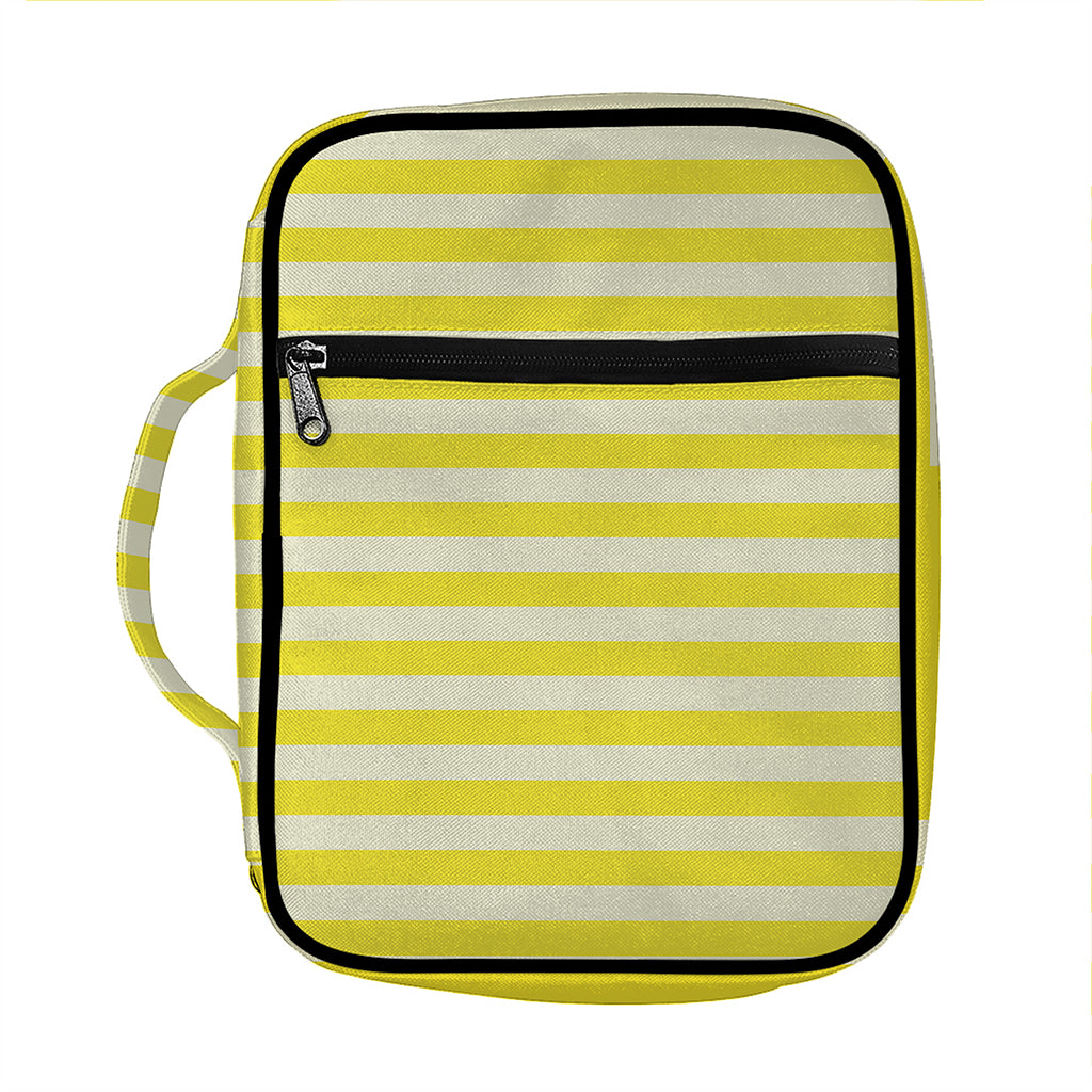 Yellow Striped Pattern Print Front Pocket Bible Bag