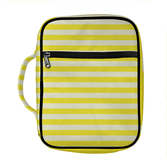 Yellow Striped Pattern Print Front Pocket Bible Bag
