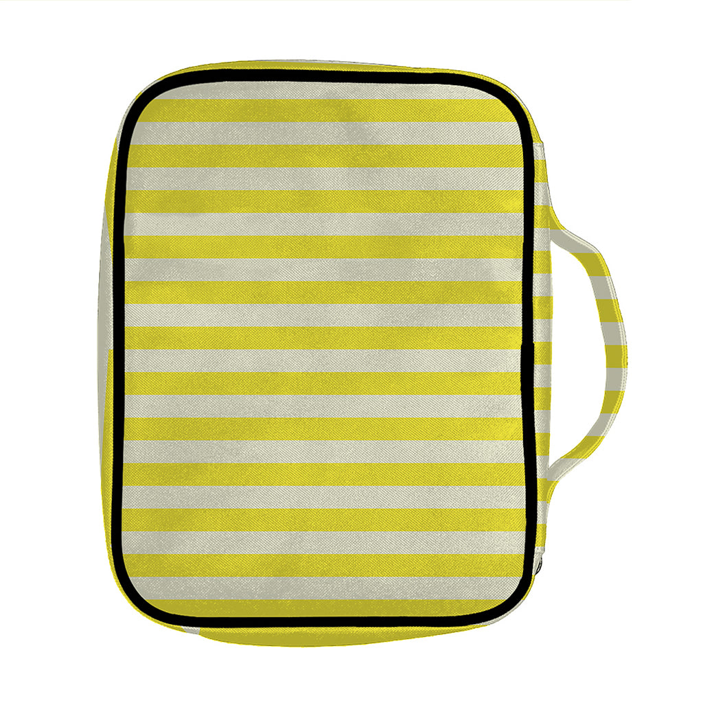 Yellow Striped Pattern Print Front Pocket Bible Bag