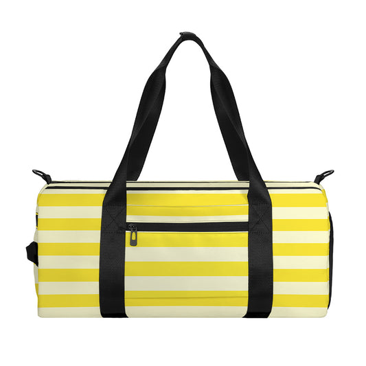 Yellow Striped Pattern Print Gym Bag