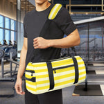Yellow Striped Pattern Print Gym Bag