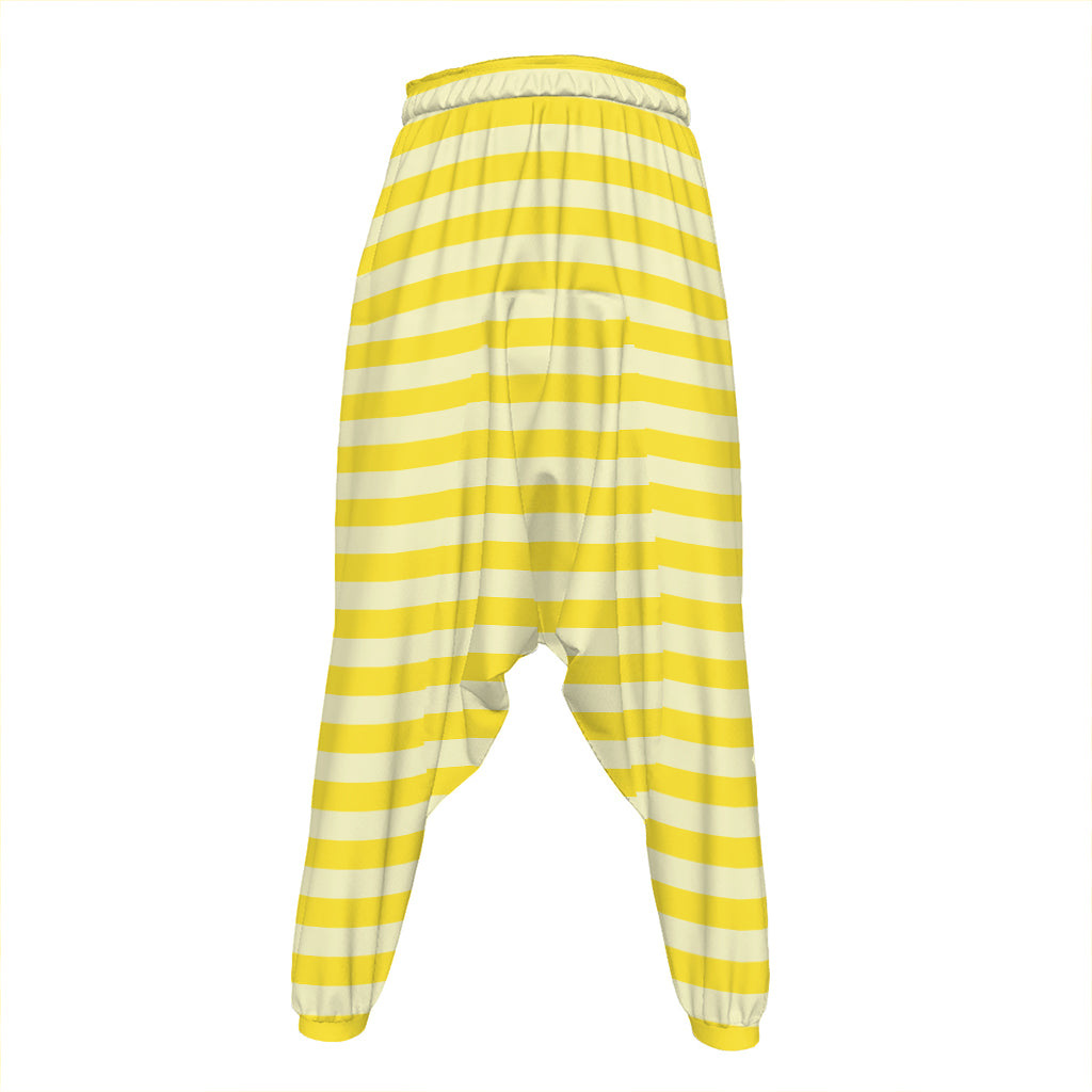 Yellow Striped Pattern Print Hammer Pants