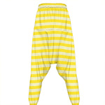 Yellow Striped Pattern Print Hammer Pants