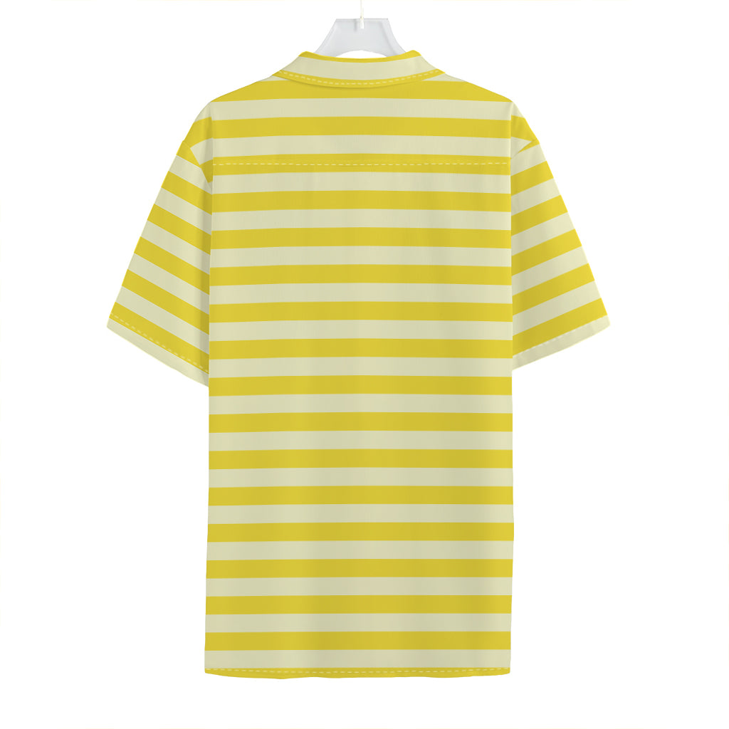 Yellow Striped Pattern Print Hawaiian Shirt