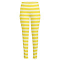 Yellow Striped Pattern Print High-Waisted Pocket Leggings