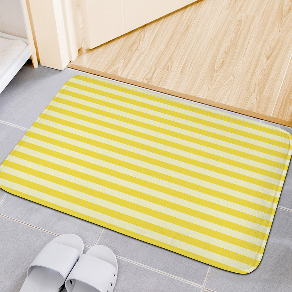 Yellow Striped Pattern Print Indoor Door Mat