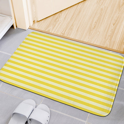 Yellow Striped Pattern Print Indoor Door Mat