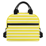 Yellow Striped Pattern Print Insulated Lunch Bag
