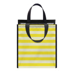 Yellow Striped Pattern Print Insulated Lunch Tote