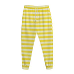 Yellow Striped Pattern Print Jogger Pants