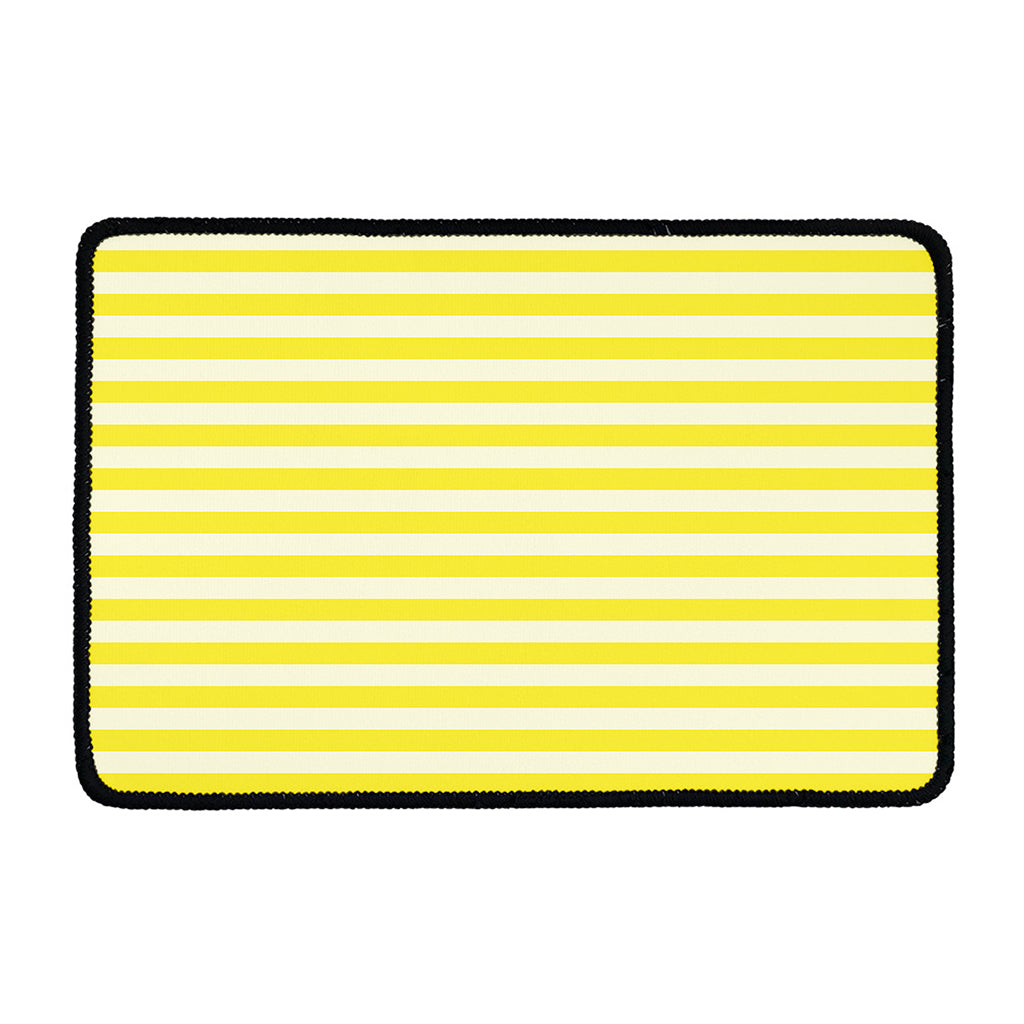 Yellow Striped Pattern Print Kitchen Mat