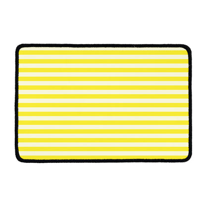 Yellow Striped Pattern Print Kitchen Mat