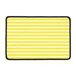Yellow Striped Pattern Print Kitchen Mat