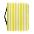 Yellow Striped Pattern Print Leather Bible Cover