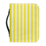 Yellow Striped Pattern Print Leather Bible Cover