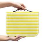 Yellow Striped Pattern Print Leather Bible Cover