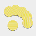 Yellow Striped Pattern Print Leather Coaster Set