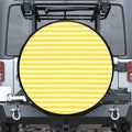 Yellow Striped Pattern Print Leather Spare Tire Cover