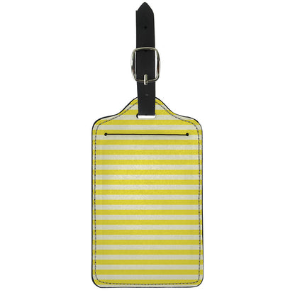 Yellow Striped Pattern Print Luggage Tag
