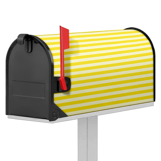Yellow Striped Pattern Print Mailbox Cover