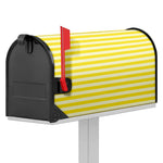 Yellow Striped Pattern Print Mailbox Cover