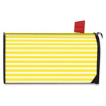 Yellow Striped Pattern Print Mailbox Cover