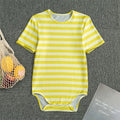 Yellow Striped Pattern Print Men's Bodysuit