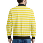 Yellow Striped Pattern Print Men's Bomber Jacket