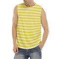 Yellow Striped Pattern Print Men's Fitness Tank Top