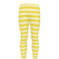 Yellow Striped Pattern Print Men's Leggings