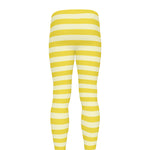 Yellow Striped Pattern Print Men's leggings