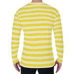 Yellow Striped Pattern Print Men's Long Sleeve T-Shirt
