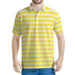 Yellow Striped Pattern Print Men's Polo Shirt