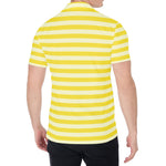 Yellow Striped Pattern Print Men's Shirt