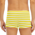 Yellow Striped Pattern Print Men's Short Boxer Briefs