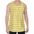 Yellow Striped Pattern Print Men's Velvet Tank Top
