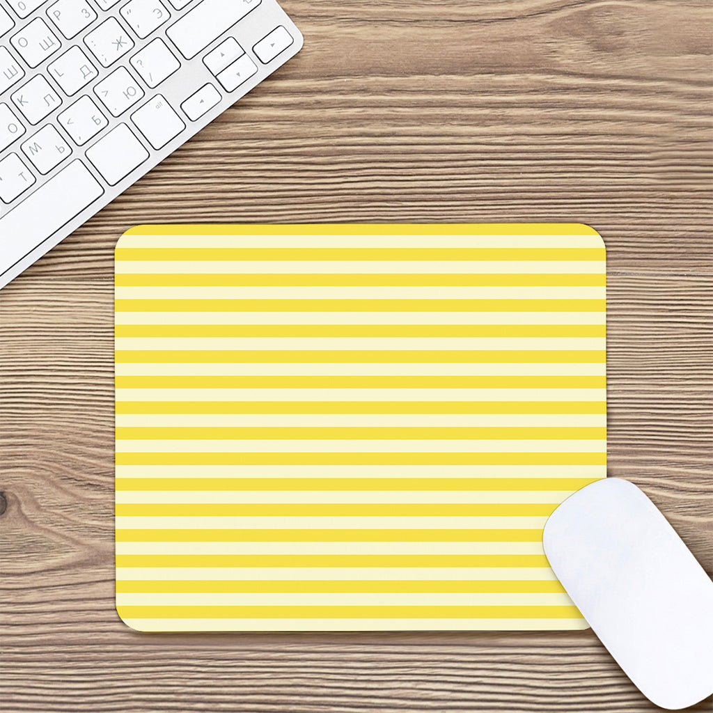 Yellow Striped Pattern Print Mouse Pad