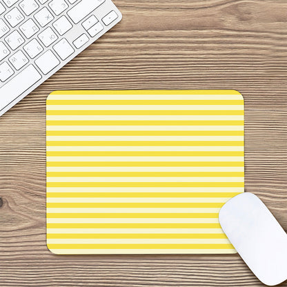 Yellow Striped Pattern Print Mouse Pad