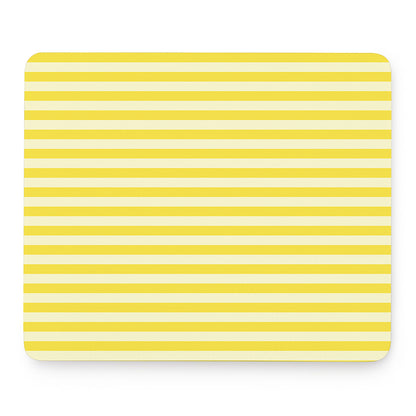 Yellow Striped Pattern Print Mouse Pad