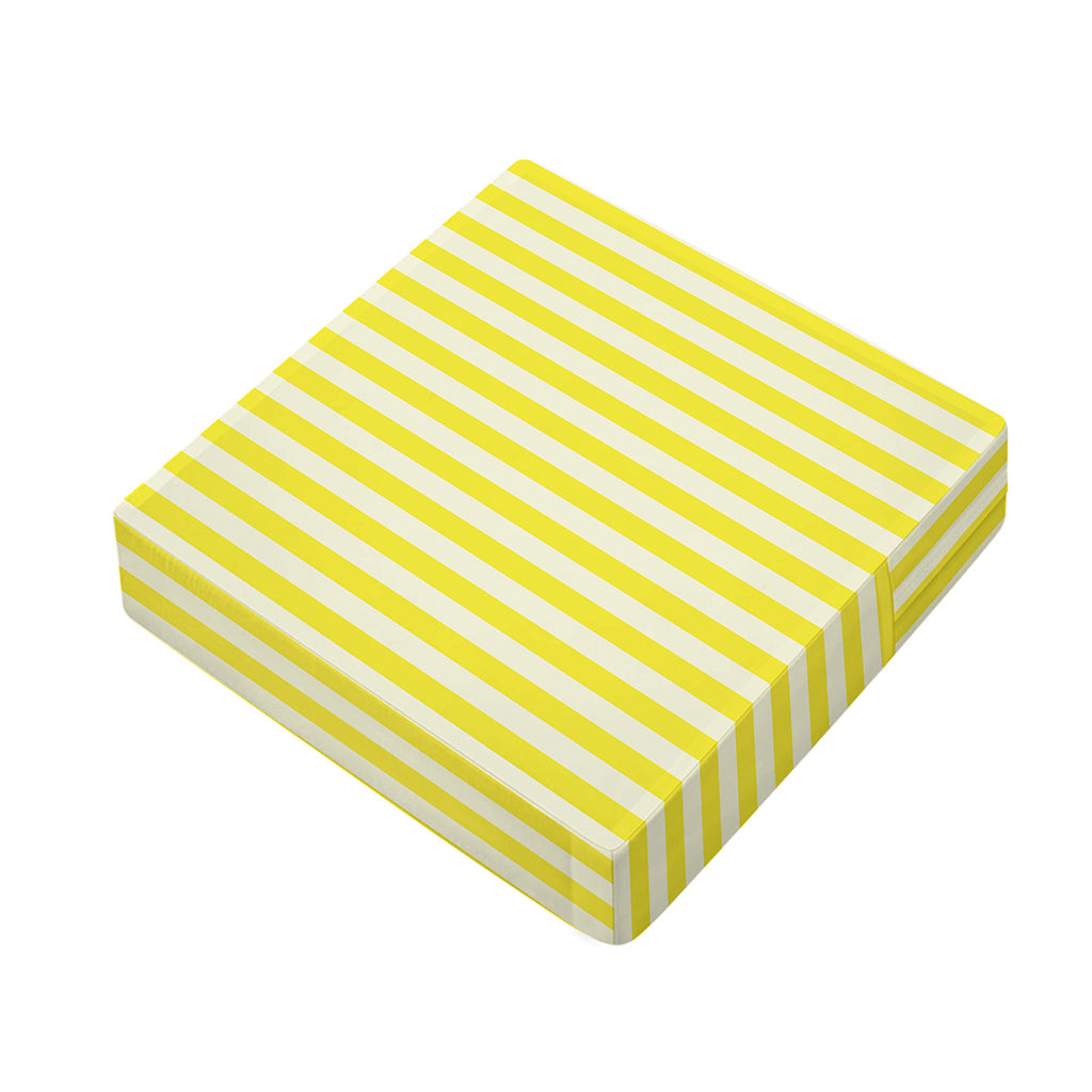 Yellow Striped Pattern Print Outdoor Seat Cushion Cover