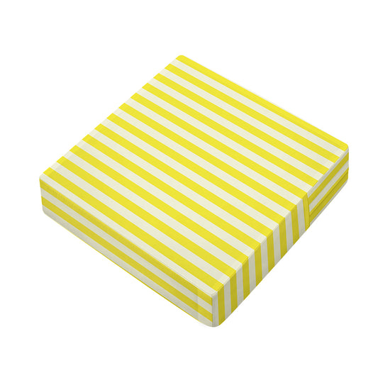 Yellow Striped Pattern Print Outdoor Seat Cushion Cover