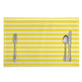 Yellow Striped Pattern Print Placemat