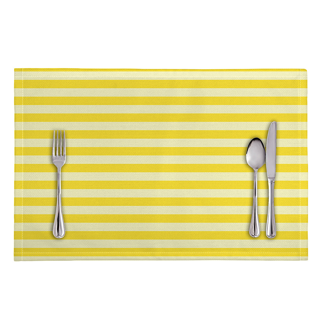 Yellow Striped Pattern Print Placemat