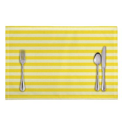 Yellow Striped Pattern Print Placemat