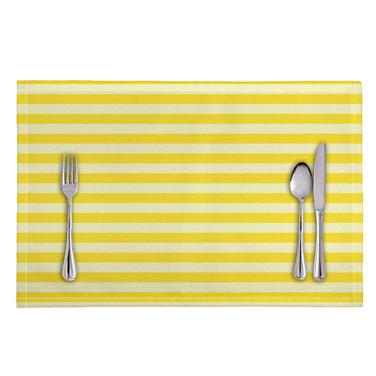 Yellow Striped Pattern Print Placemat