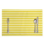 Yellow Striped Pattern Print Placemat