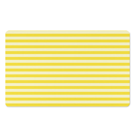 Yellow Striped Pattern Print Polyester Doormat