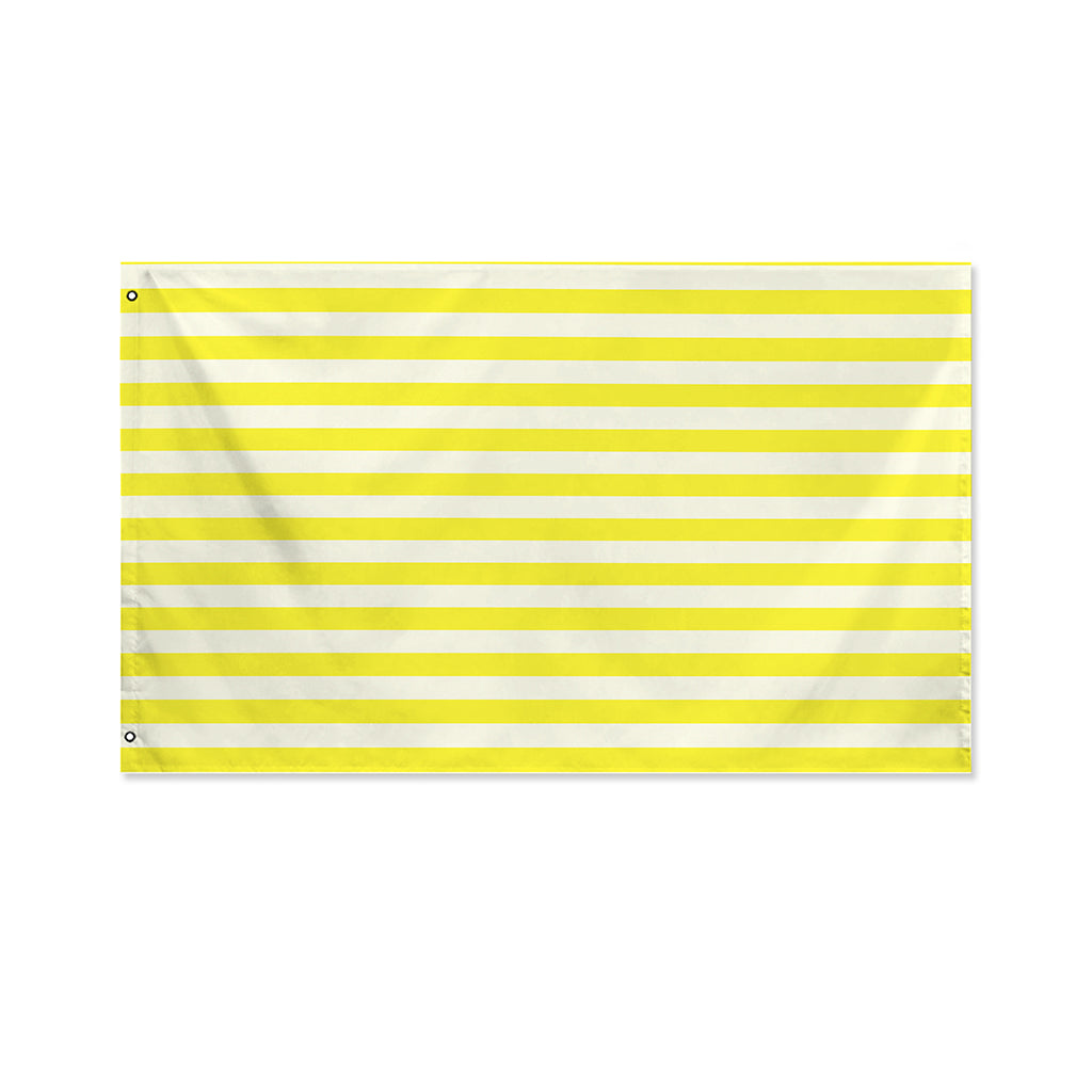 Yellow Striped Pattern Print Polyester Flag